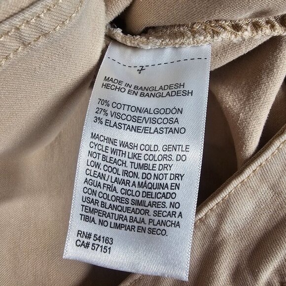 Nautica Jeans Chino Twill Shorts Pull On Stretch Hi-Rise Pockets Beige Womens XL - Picture 5 of 10